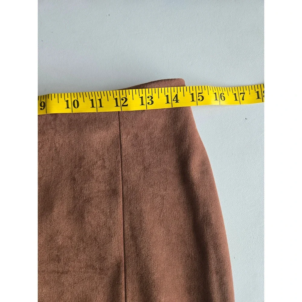 Vintage Y2K Brown Column Maxi Skirt 6 Side Slit Minimalist Fallcore Office Siren